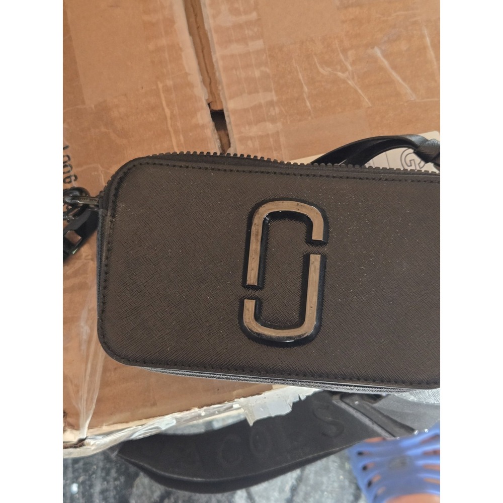 Marc Jacobs Snapshot Small Black Zip Crossbody, Logo Strap,, Card
